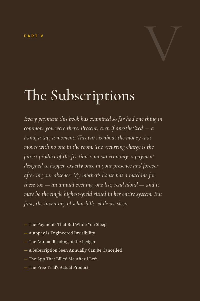 Page from The Ledger: Part V · The Subscriptions