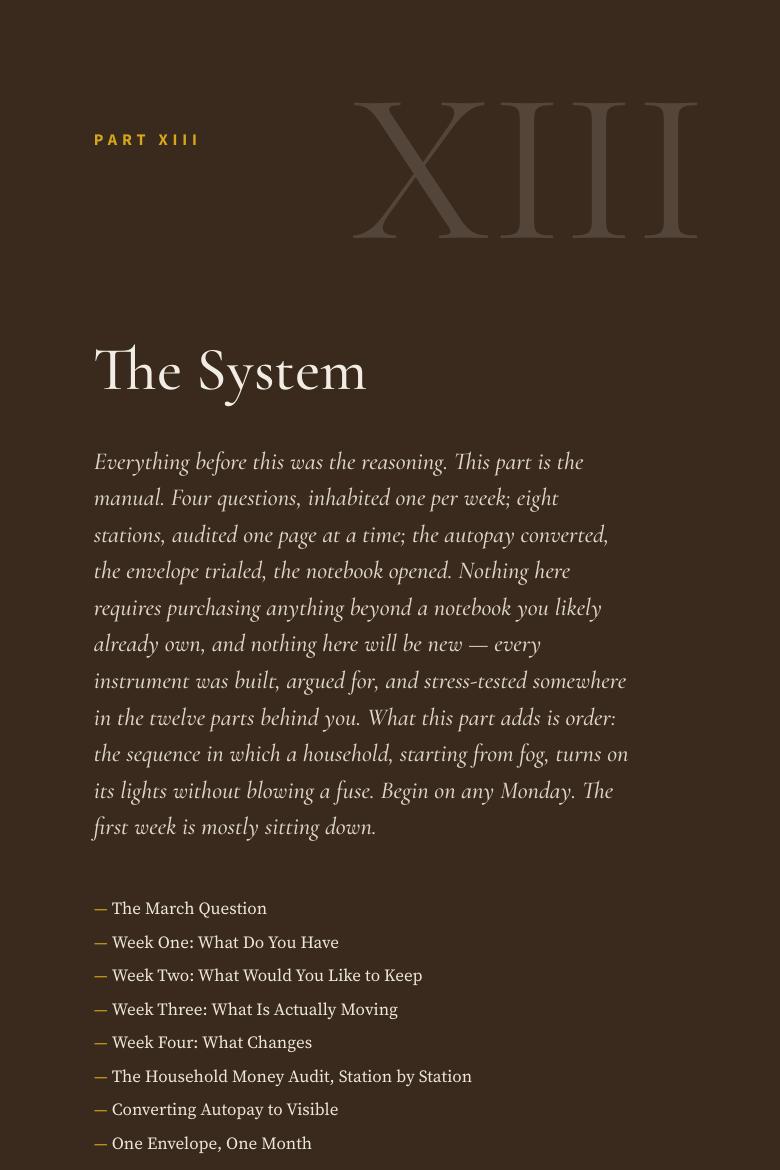 Page from The Ledger: Part XIII · The System